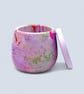 Lilac Pink Green Marbled Jewellery Box with Red Accents Star Trinket Pot