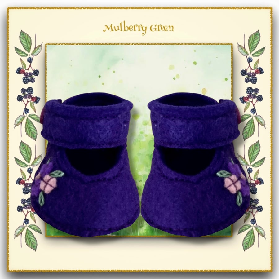 Reserved for Jenni - Embroidered Purple Shoes