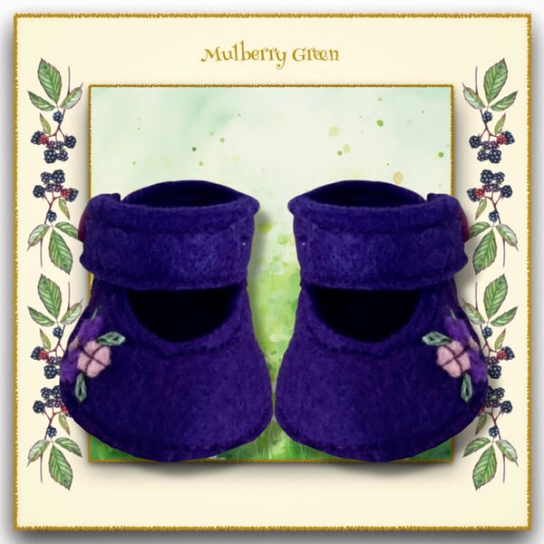 Reserved for Jenni - Embroidered Purple Shoes