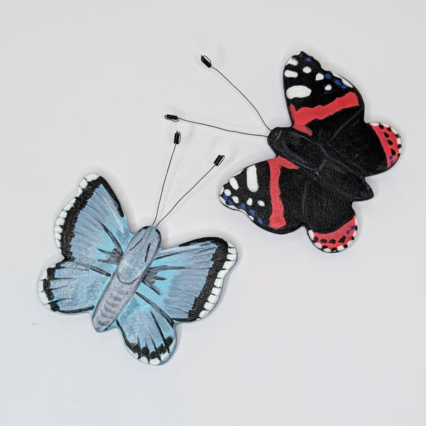 Butterflies, clay fridge magnets, kitchen gift for a nature lover