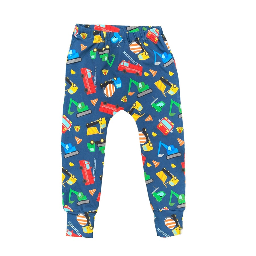 Kids Leggings  with Fire engines and diggers - sizes up to 6 years