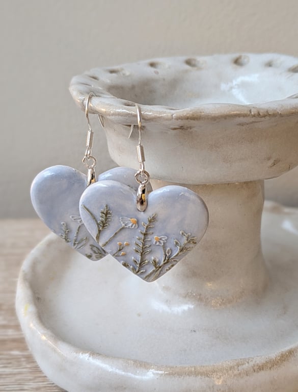 Hand Painted Porcelain Earrings 