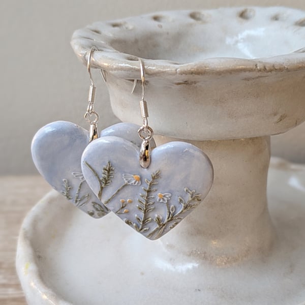 Hand Painted Porcelain Earrings 