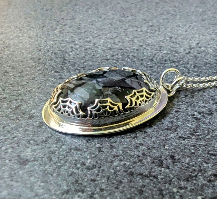 Picasso Marble D & Sterling Silver Pendant