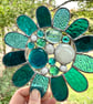 Stained Glass Bead Daisy Suncatcher - Handmade Window Decoration - Turq - Image 6