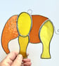 Stained Glass Elephant Suncatchers - Handmade Hanging Decoration - Orange   - Image 3