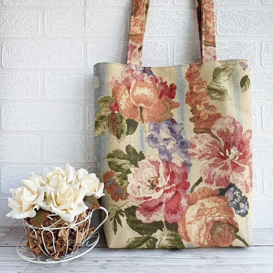 SOLD Cottage Garden Floral Tote Bag