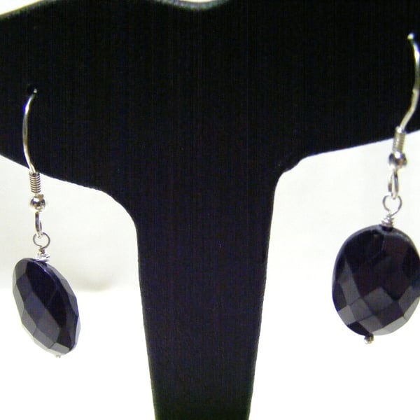 Black Spinel and Sterling Silver Gemstone Earrings