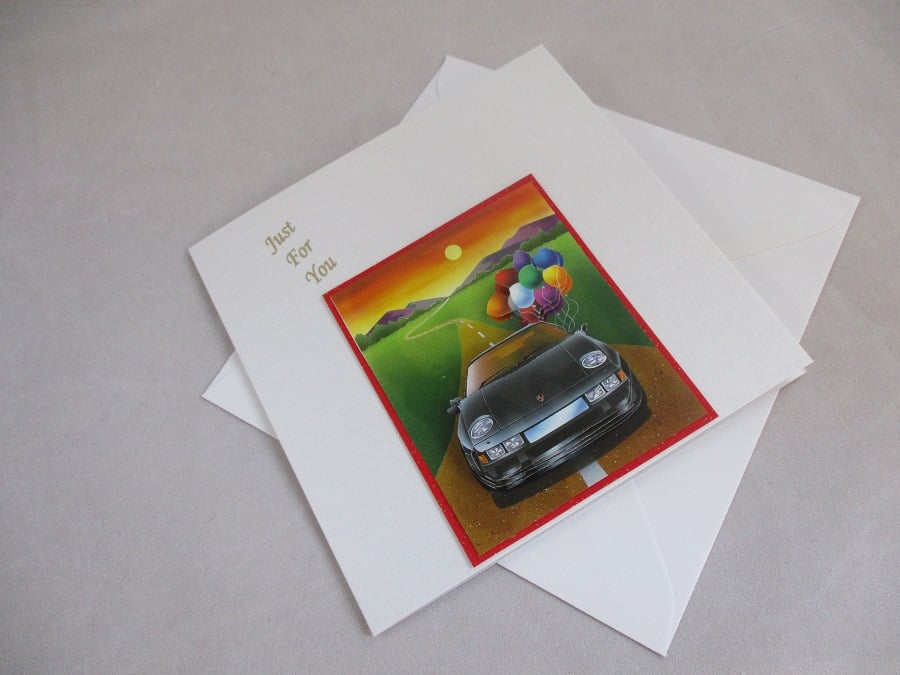 Small Any Occasion 3D Car,Balloons ,Greeting Card for Male