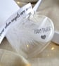 Brother Memorial Feather Bauble, In Memory of Brother, Heart Glass Christmas Orn - Image 3