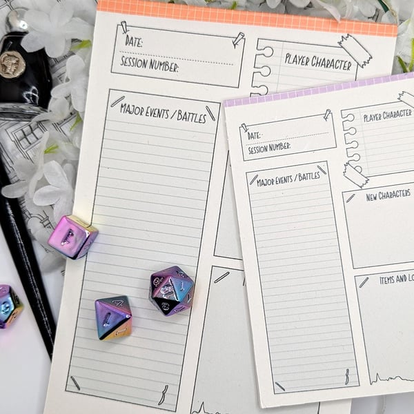 DND Player Notes Log Book Pad