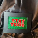 Stay Toxic Glitter Wall Art, Sarcastic Gothic Decor,Alternative Framed Quote 