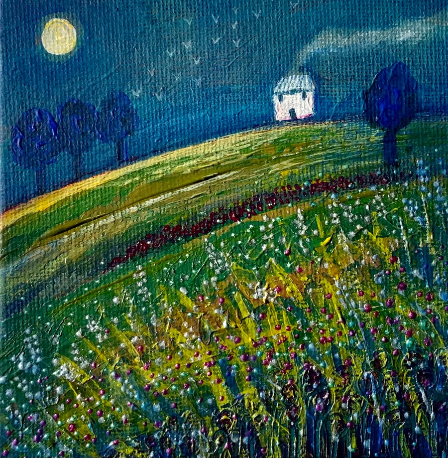 Hill Top Cottage , Original painting