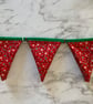 Handmade Cotton Christmas Bunting – Sustainable Festive Fabric Garland (3.3m) - Image 6