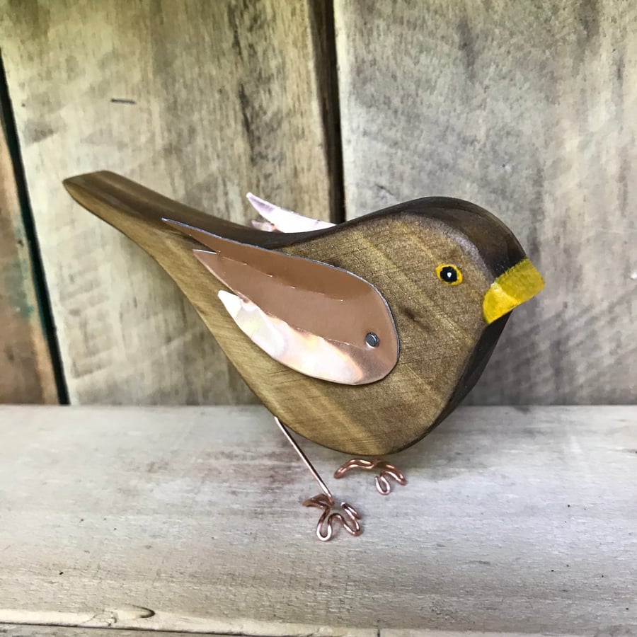 Handmade wooden female Blackbird Gift