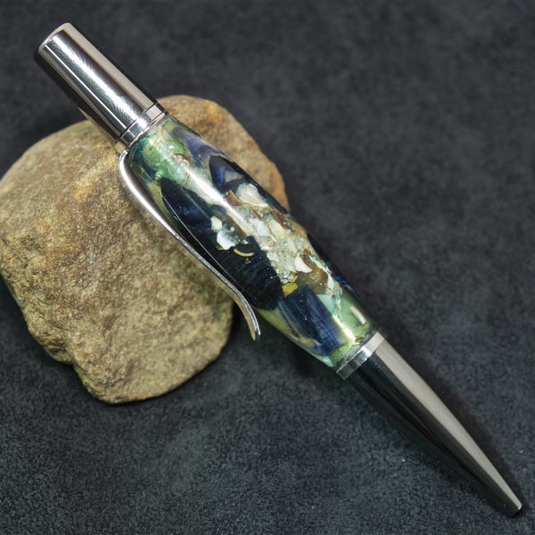 Natural sea shell twist pen made on Orkney. S20