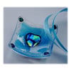 Earring Dish Fused Glass 6cm  002 Turquoise Dichroic Heart 