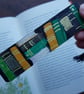 Hand painted wooden bookmark green