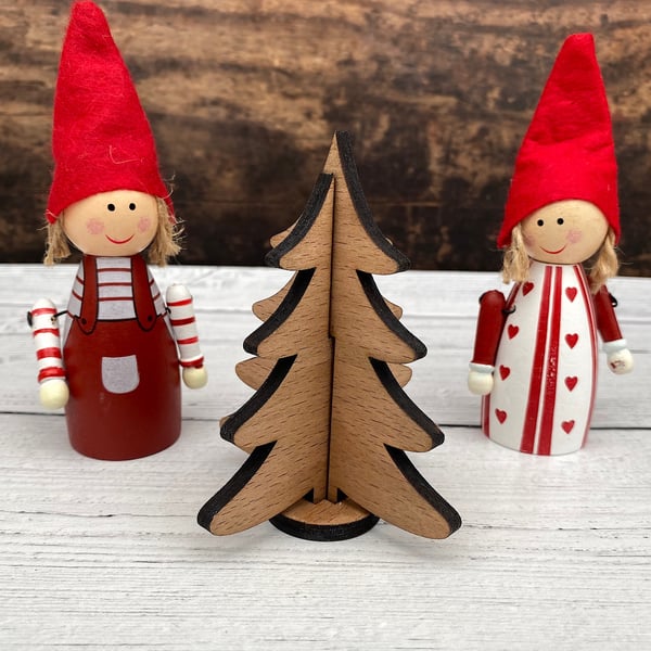 Small Wood Christmas Tree Decoration