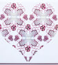 Exotic Flower Heart Shape Geometric Design Ceramic Tile Trivet with Cork Backing - Image 3