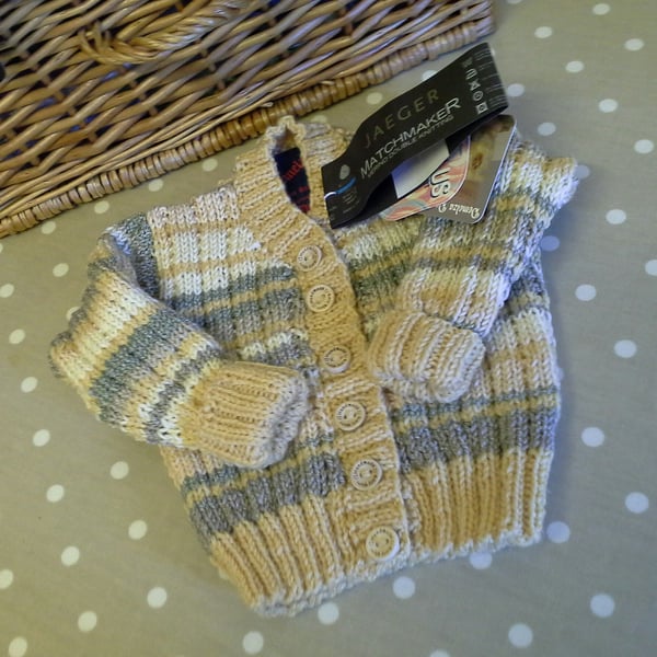 Hand Knitted Designer Baby Cardigan 6-18 months size