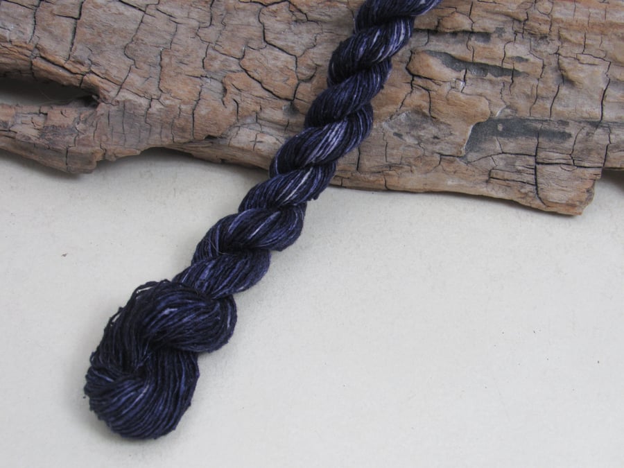 40m Natural Logwood Dye Dark Purple Bourette Noil Silk Single Ply Thread