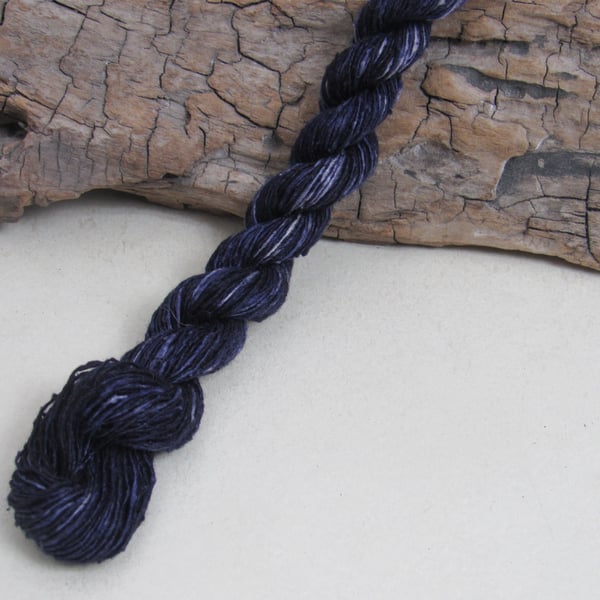 40m Natural Logwood Dye Dark Purple Bourette Noil Silk Single Ply Thread