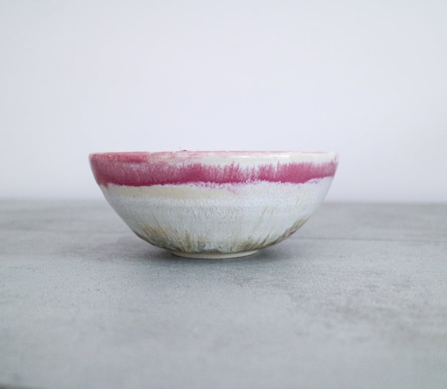 Pink Stripe Ceramic Bowl