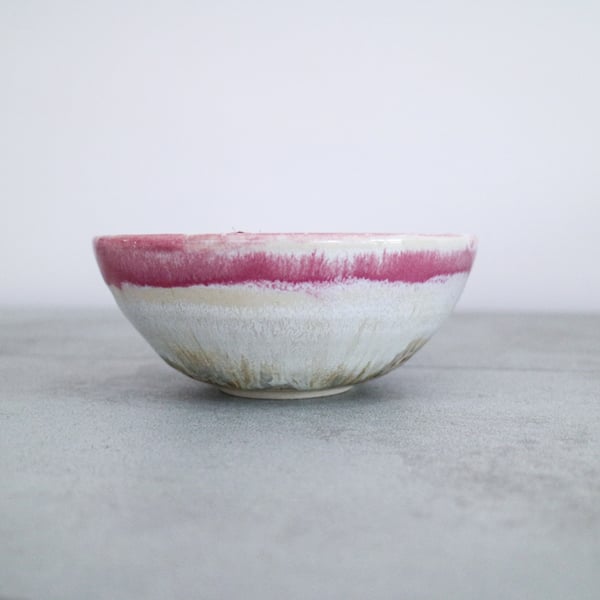 Pink Stripe Ceramic Bowl