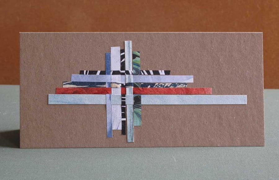 Unique Hand Made Woven Paper Card with Envelope