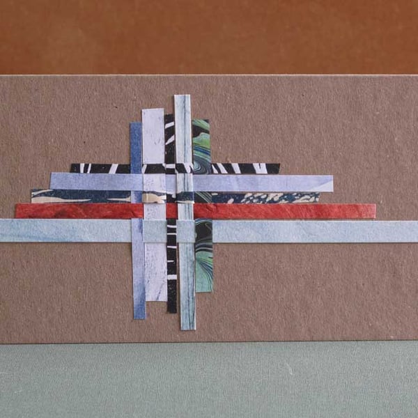 Unique Hand Made Woven Paper Card with Envelope