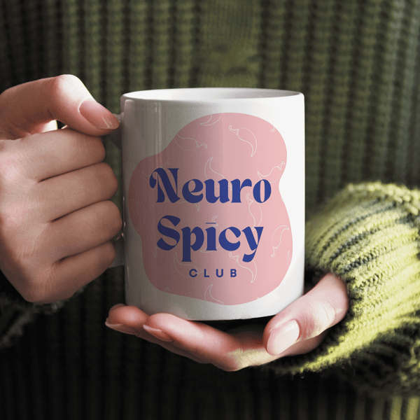 Neuro Spicy - Blue & Pink Mug: Neurodiverse Awareness Mug, Spectrum Gift