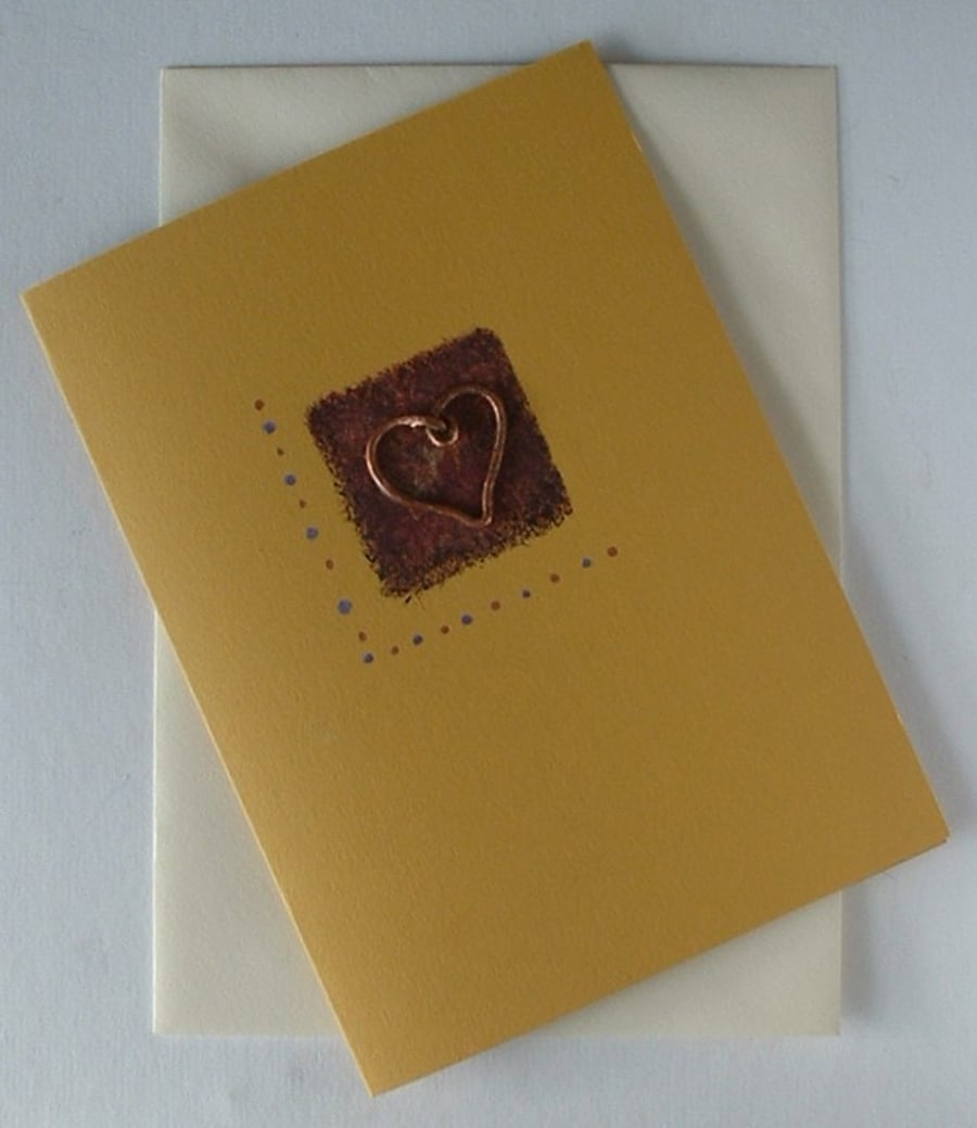 Copper Wire Heart Greeting Cards