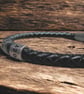 Men's Personalised Leather Bracelet with Two Hand Stamped Rings - Free Delivery - Image 5