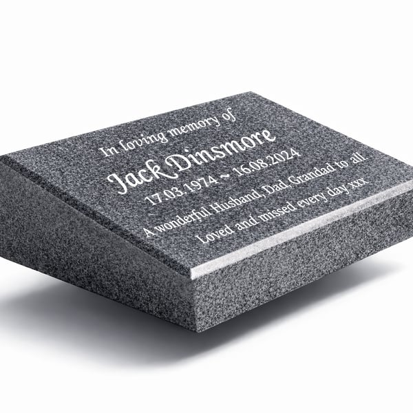 Wedged Memorial Marker Grave Tablet Plaque Memorial Slanted Flat Grass memorial 