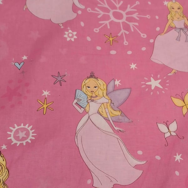 1 Metre Pink Princess Ariane Childrens Character Fabric, 1.5m Wide