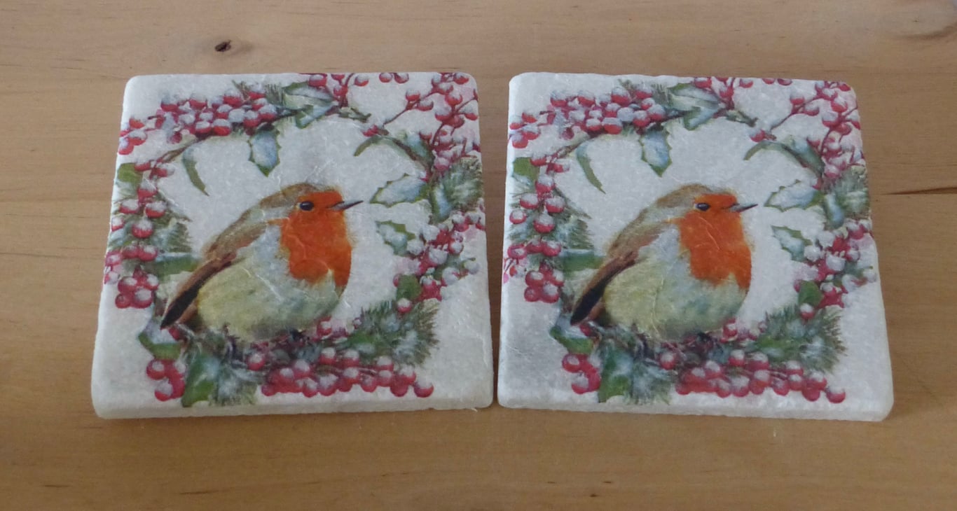 Marble 'Robin' Coasters