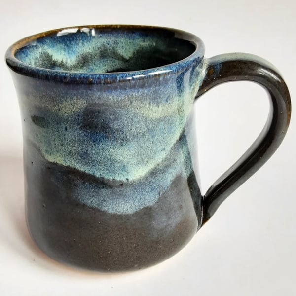 Blue Glazed Mug - Hand Thrown Stoneware Ceramic Mug 