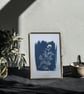 Floral art, Botanical art in Traditional Cyanotype, Wildflower gift, Wall art. - Image 7