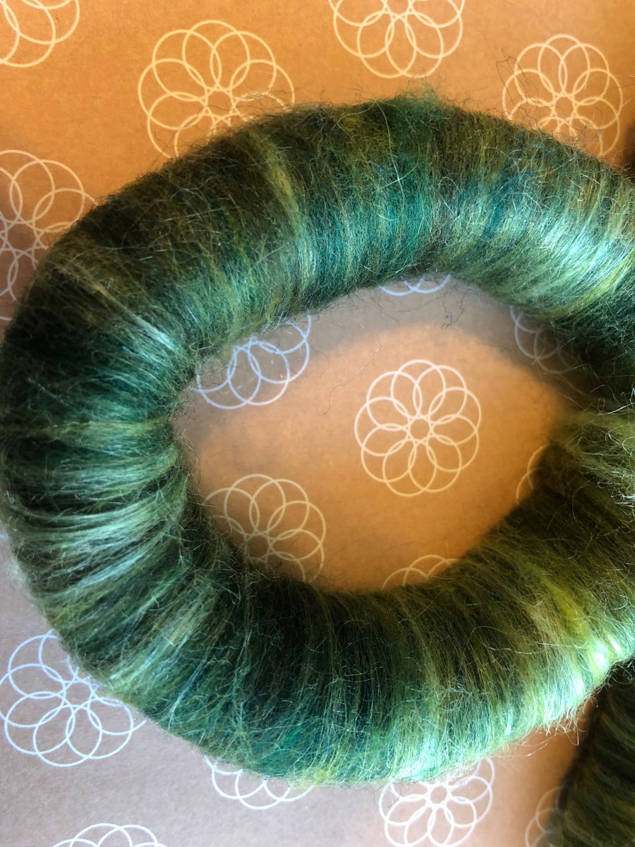 'Green Bananas' rolags 100g Hand dyed and hand blended