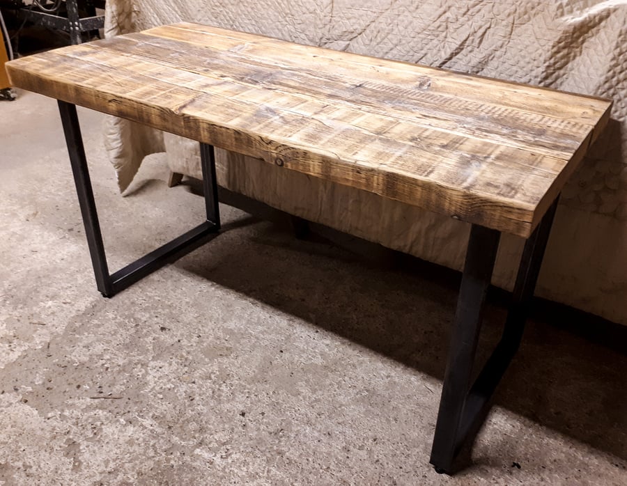 Steel & Reclaimed Scaffold Board Rustic Industrial Look Chunky Desk