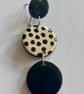Dotty Stylish Black and Cream Earrings - Image 2