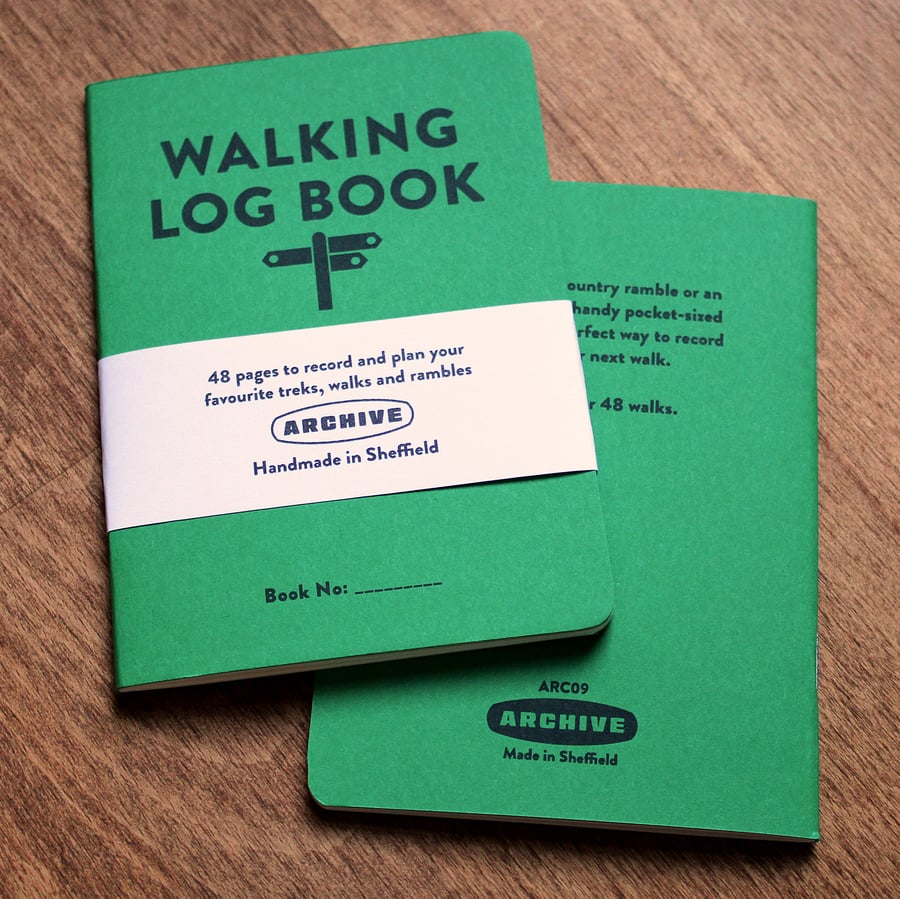 Single A6 ‘Walking’ pocket log book with typographic design cover