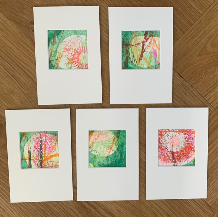 5 Piece Abstract Art works in a professionally ... - Folksy
