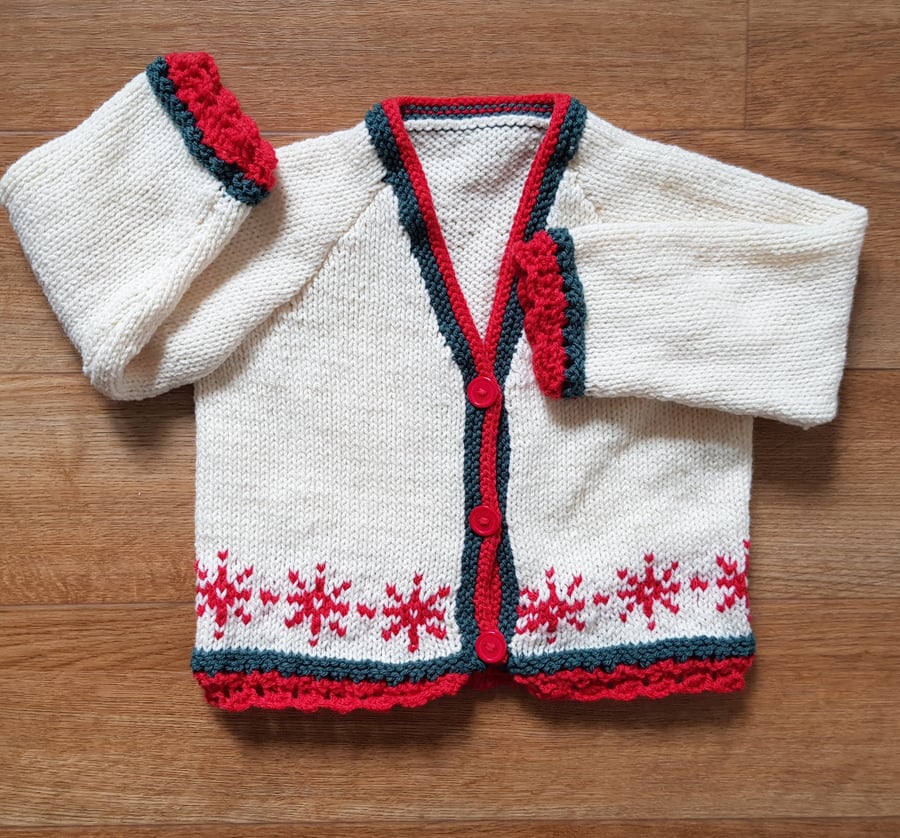 Christmas Cardigan 1-2 year custom order for Laura