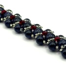 Goldstone & Preciosa Crystal Bracelet – Handmade Sparkly Beaded Jewellery