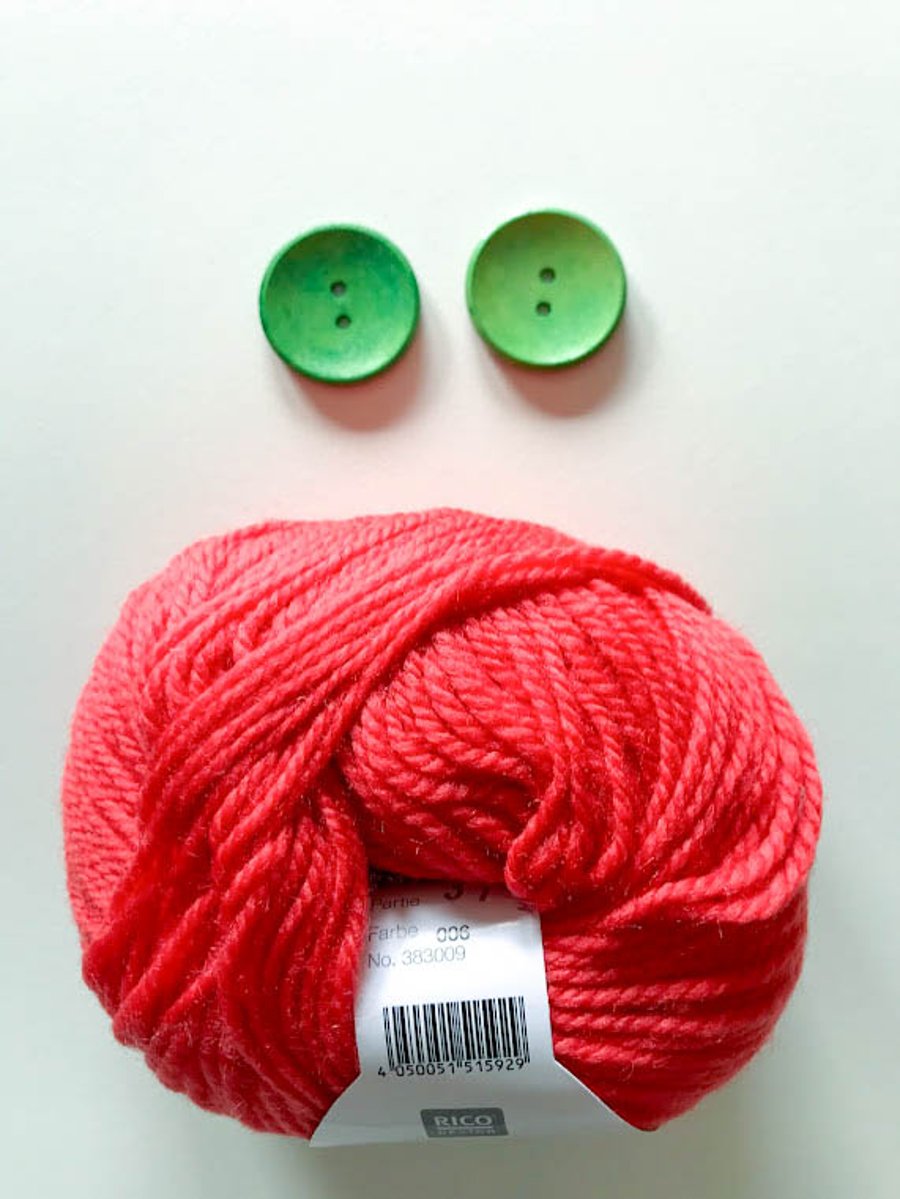 Triple braid headband kit - Knitting, crafts, handmade - Melon red