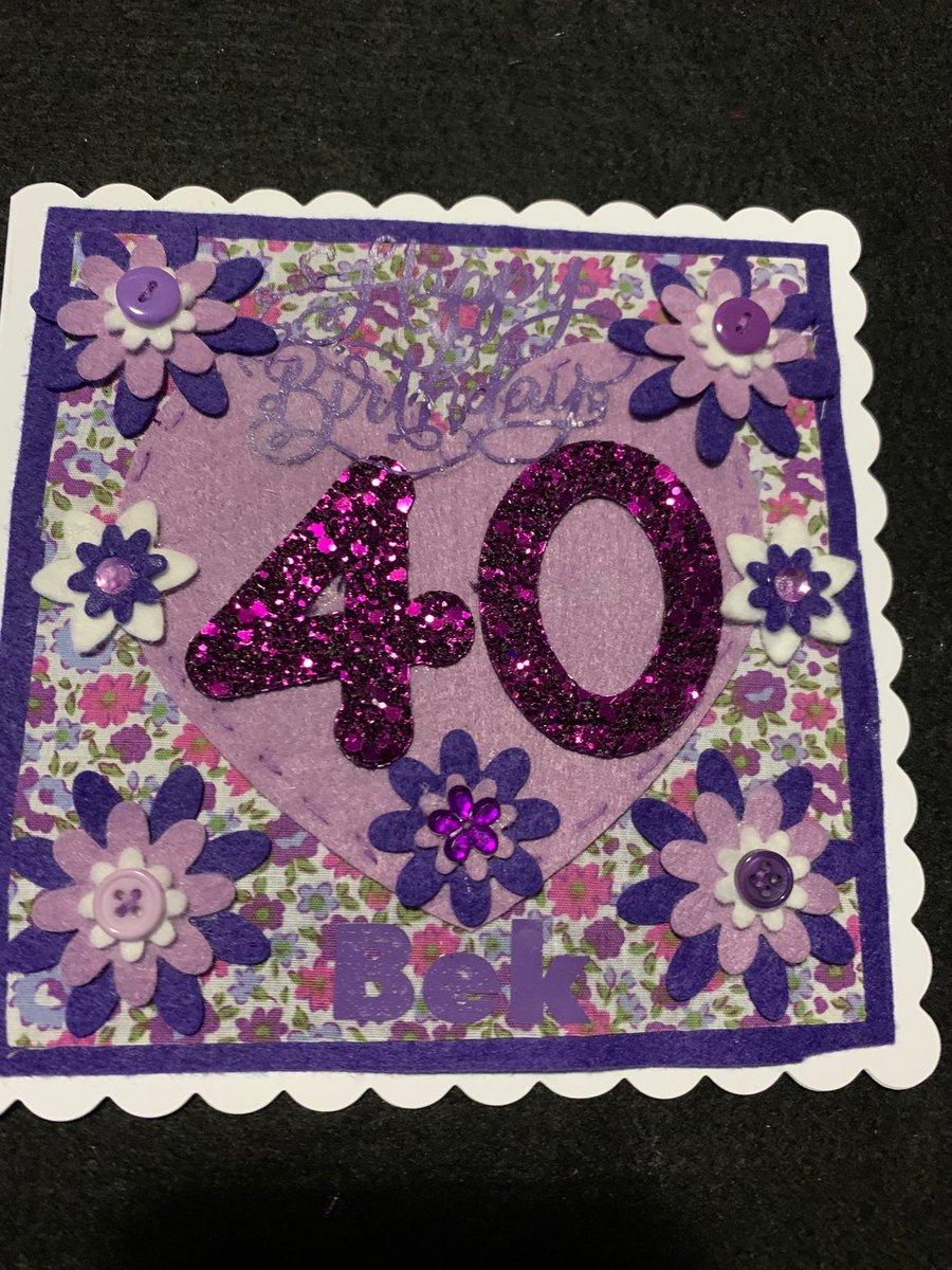 40th birthday card - Floral pretty design - can be personalised