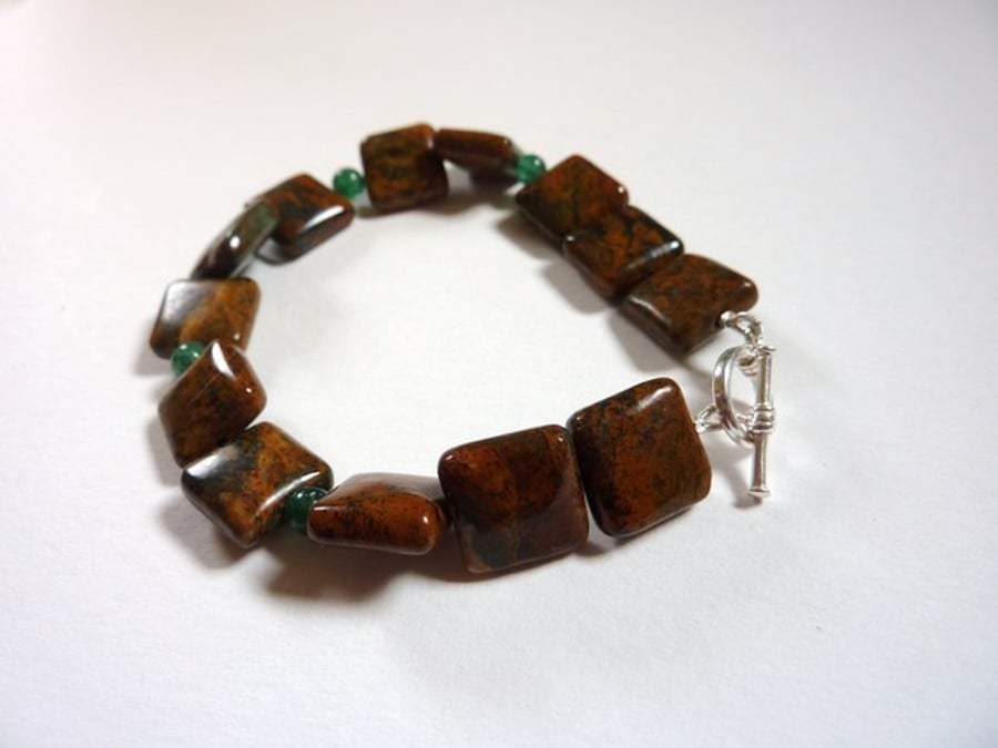 Rainbow agate and aventurine bracelet