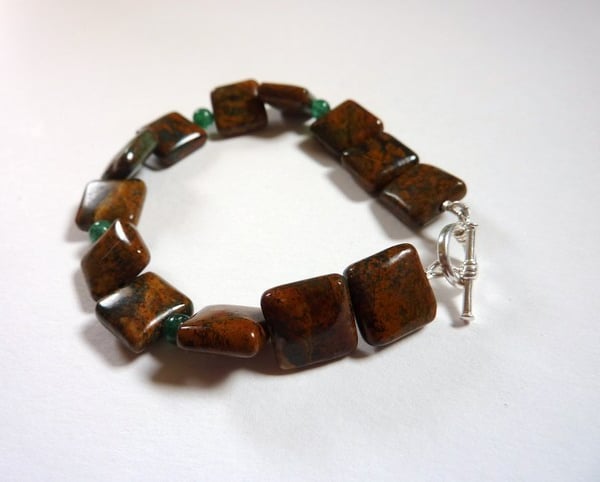 Rainbow agate and aventurine bracelet